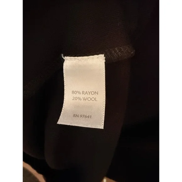 J.Jill Black Midi Dress XL Long Sleeve Soft Knit Rayon Wool Minimalist - Picture 4 of 8